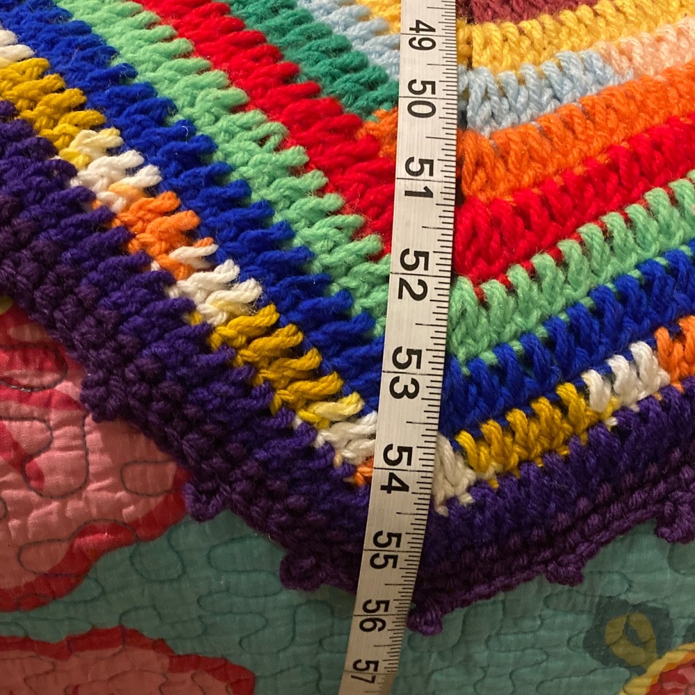 Handmade Colorful Starburst Crochet Blanket - Picture 8 of 8
